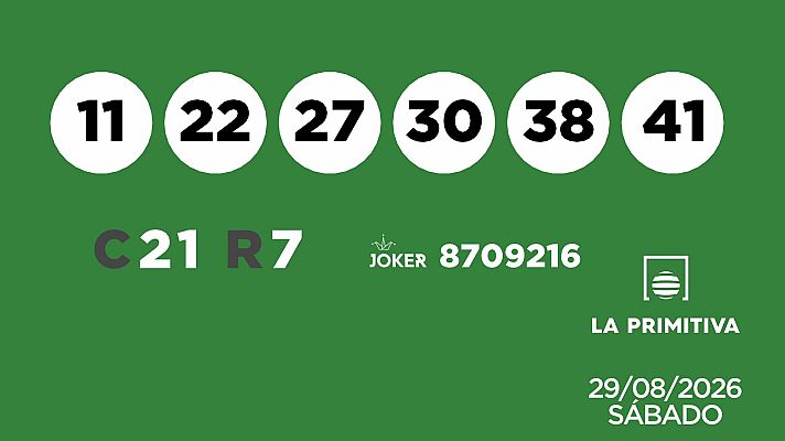 SELAE - Sorteo de la Lotería Primitiva y Joker del 29/08/2026