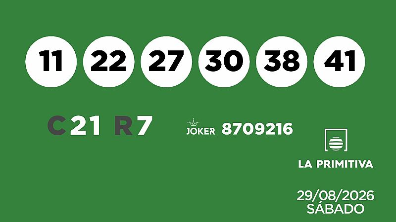 Sorteo de la Lotería Primitiva y Joker del 29/08/2026 - Ver ahora