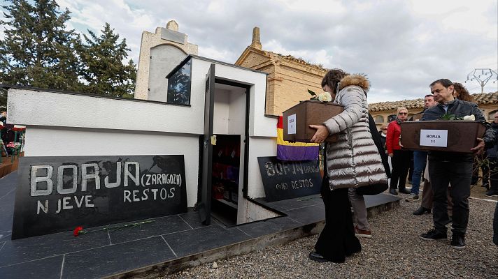 Noticias Aragón - Entrega de restos y homenaje a los represaliados de la fosa de Borja (Zaragoza)