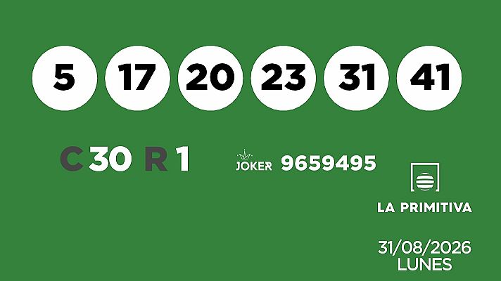 SELAE - Sorteo de la Lotería Primitiva y Joker del 31/08/2026