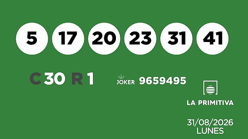 Sorteo de la Lotería Primitiva y Joker del 31/08/2026 - Ver ahora