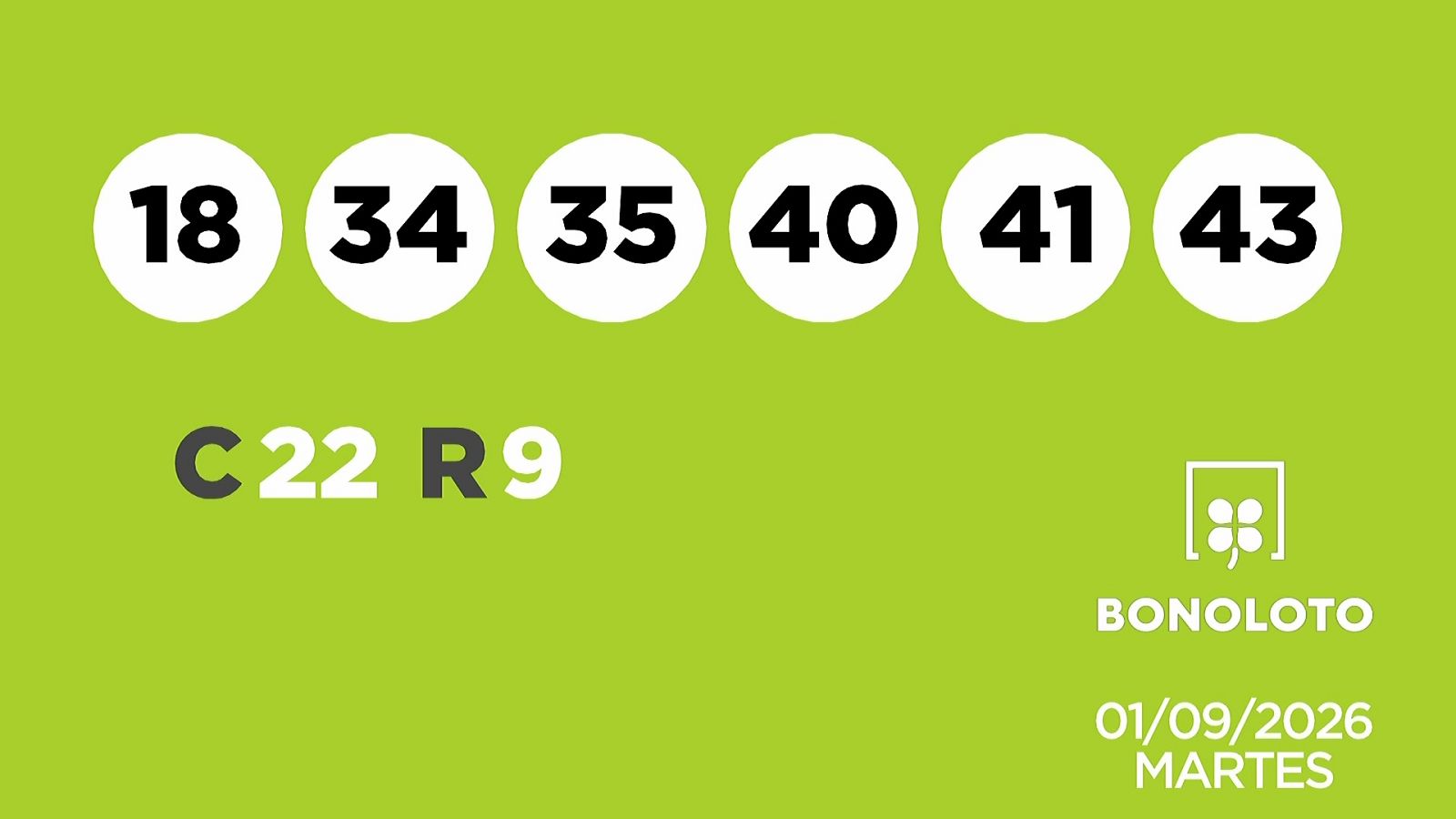 Sorteo de la Lotería Bonoloto y Euromillones del 01/09/2026 - Ver ahora