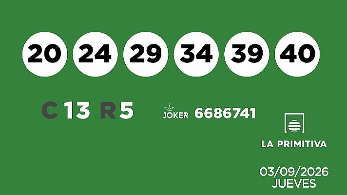 SELAE - Sorteo de la Lotería Primitiva y Joker del 03/09/2026