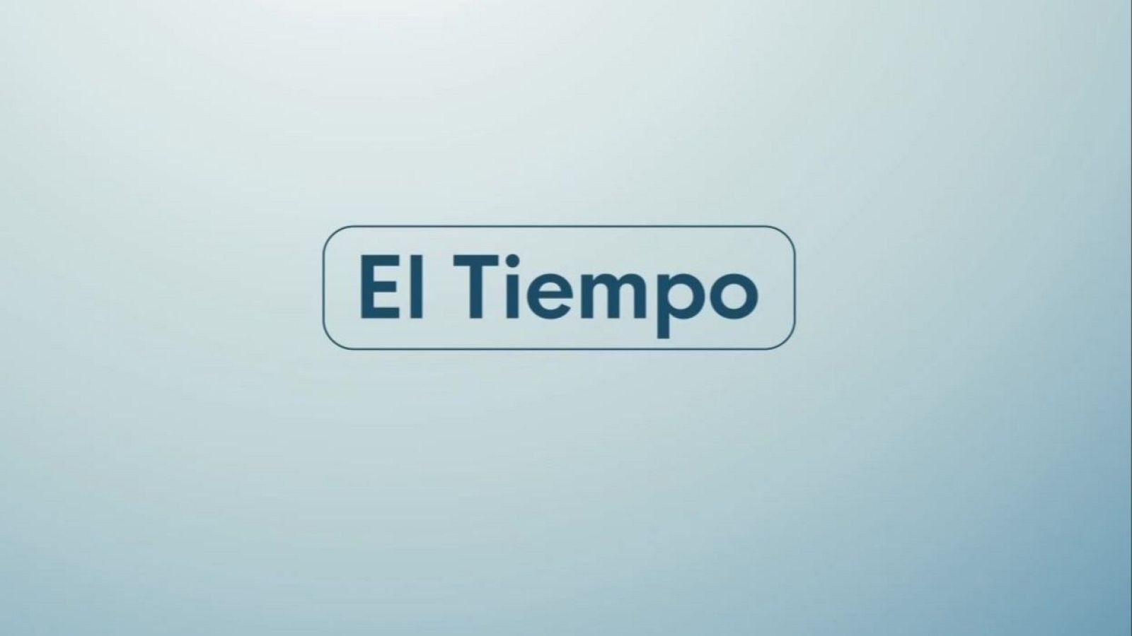 Rectángulo azul con bordes redondeados y el texto "El Tiempo" en negrita azul oscuro sobre fondo degradado azul claro.