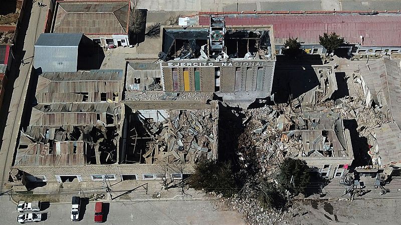 Vista aérea del cuartel militar en Viacha, Bolivia