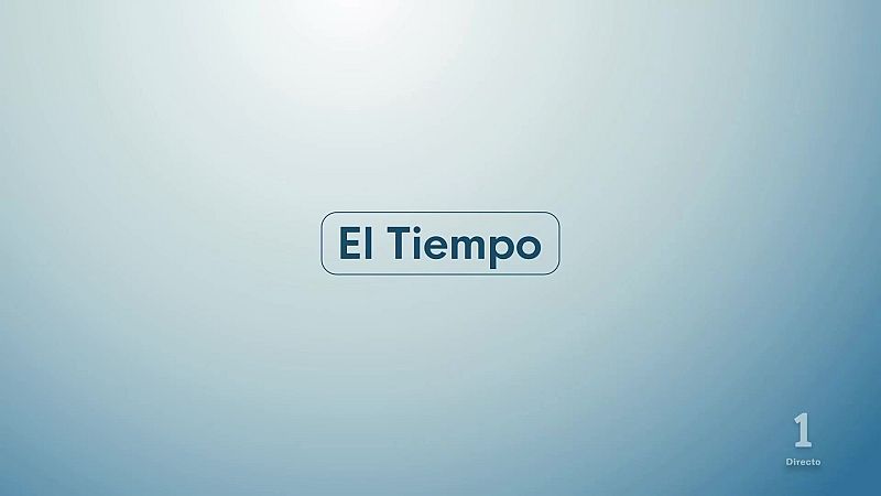 Pantalla de inicio de "El Tiempo" con fondo degradado azul-gris�ceo. "El Tiempo" en recuadro central azul oscuro. "1 Directo" en blanco en la esquina inferior derecha.