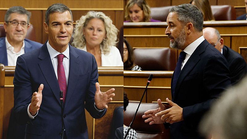 Pedro Sánchez y Santiago Abascal, en la sesión de control al Gobierno en el Congreso