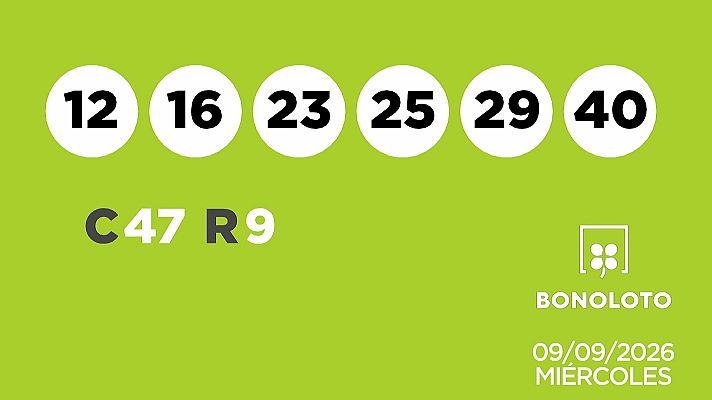 SELAE - Sorteo de la Lotería Bonoloto del 09/09/2026