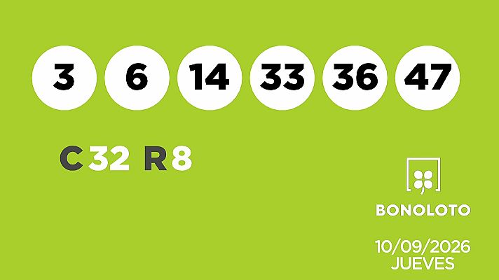 SELAE - Sorteo de la Lotería Bonoloto del 10/09/2026