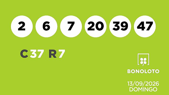 SELAE - Sorteo de la Lotería Bonoloto del 13/09/2026