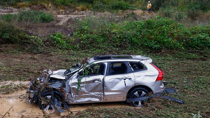 Telediario 1 - Un muerto en Olivella, Barcelona, por las lluvias torrenciales