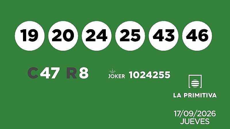 Sorteo de la Lotería Primitiva y Joker del 17/09/2026 - Ver ahora