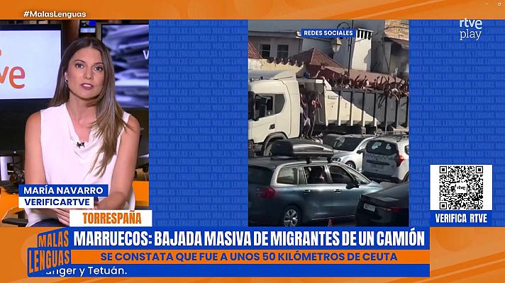 Malas lenguas - VerificaRTVE: el video de jóvenes bajando de un camión ante un gendarme marroquí