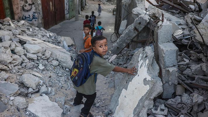 Telediario Fin de Semana - Arranca con enormes dificultades el curso escolar en Gaza