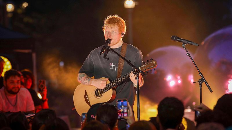 Ed Sheeran en un concierto en Nueva York