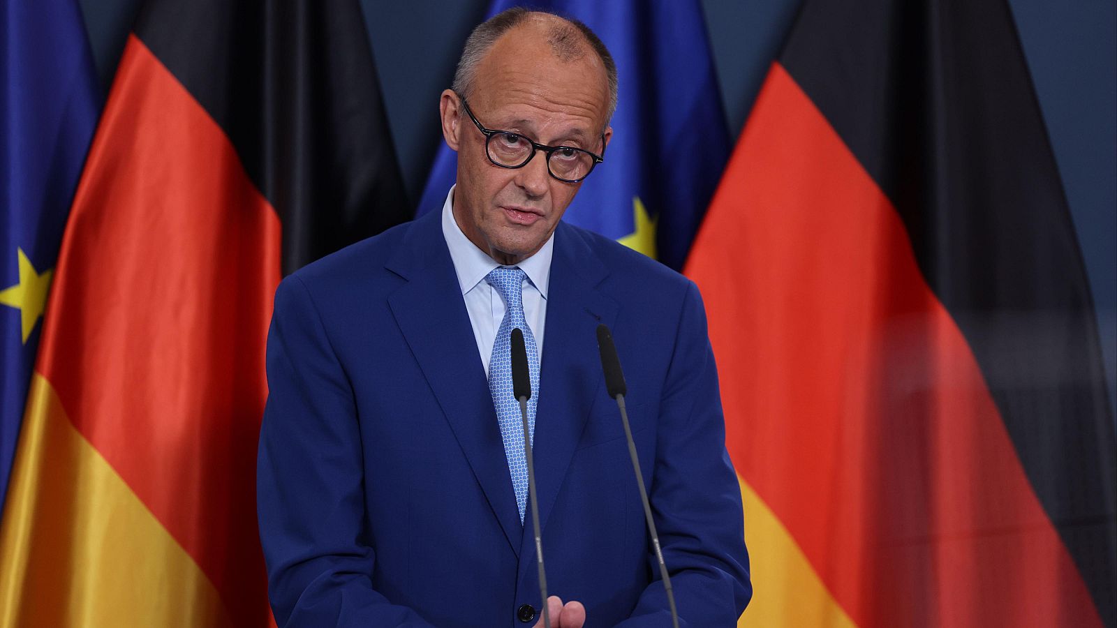 Merz: "Las elecciones en Mecklemburgo son un desastre" El canciller alemán, Friedrich Merz, comenta las elecciones en Berlín y Mecklemburgo