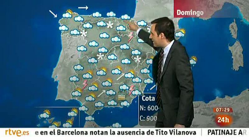 Nevadas en el noroeste peninsular y nuboso en el resto del país - El tiempo | Ver