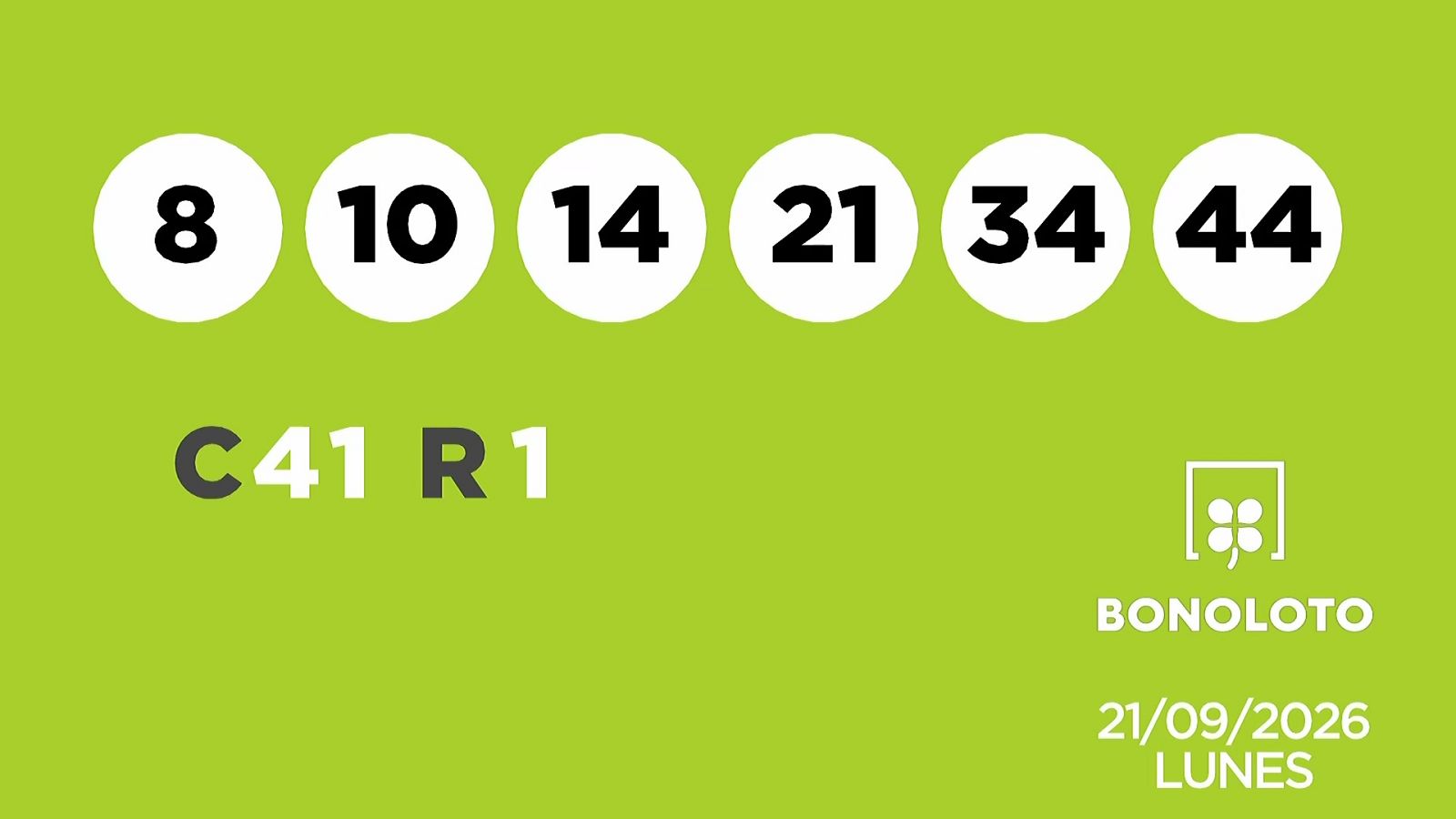 Sorteo de la Lotería Bonoloto del 21/09/2026 - Ver ahora