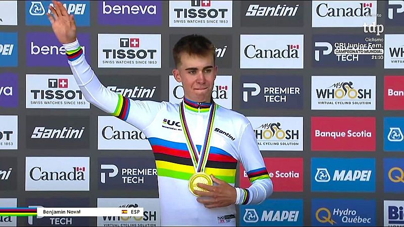 Benjam�n Noval, el �ltimo 'ni�o prodigio' del ciclismo espa�ol, campe�n mundial j�nior de contrarreloj en Montreal