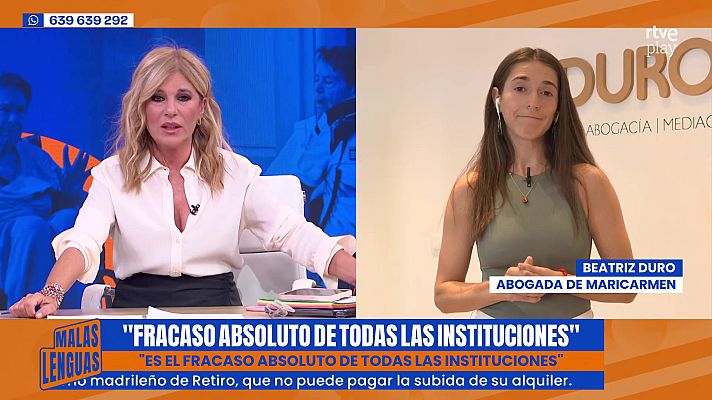 Malas lenguas - Maricarmen, desahuciada de su casa con 87 años, se encuentra ingresada en el Hospital Gregorio Marañón