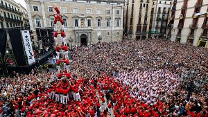 Barcelona celebra la diada castellera de la Merc� a pla�a Sant Jaume