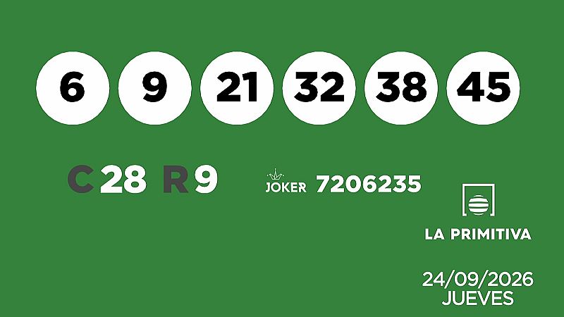 Sorteo de la Lotería Primitiva y Joker del 24/09/2026 - Ver ahora