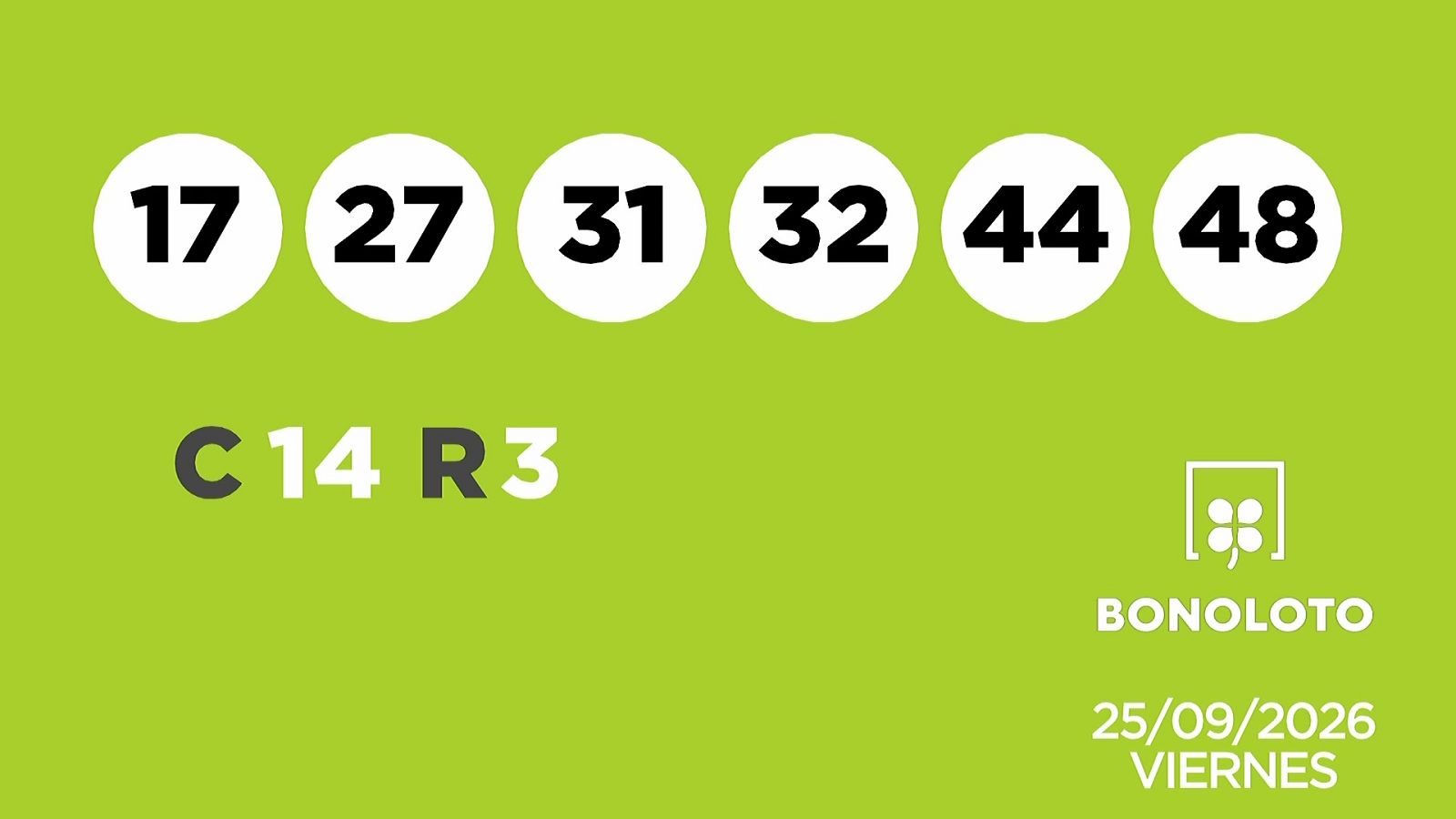 Sorteo de la Lotería Bonoloto y Euromillones del 25/09/2026 - Ver ahora
