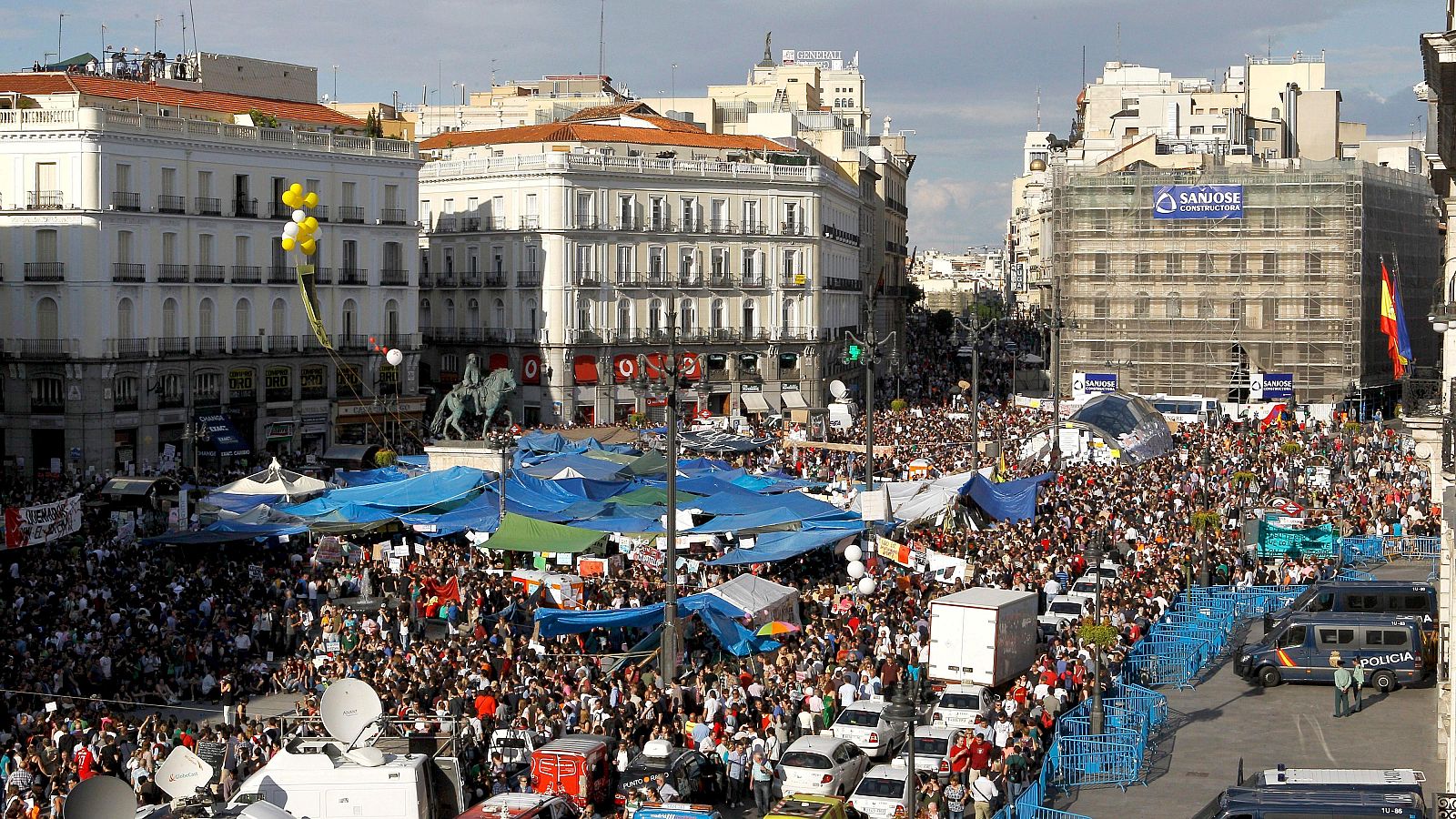 La acampada de Sol, una protesta que evoca irremediablemente al 15M