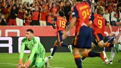 Gol de Lamine Yamal en el minuto 2 del España - Croacia (1-0) | Nations League
