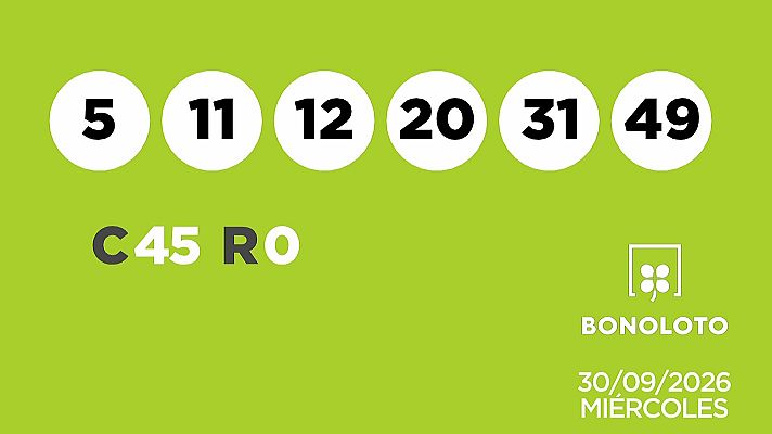 SELAE - Sorteo de la Lotería Bonoloto del 30/09/2026