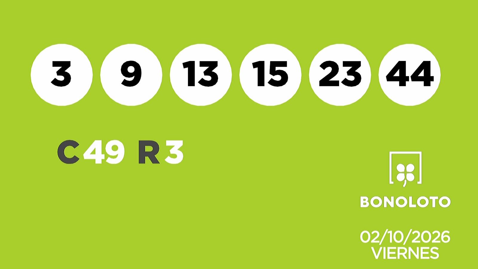 Sorteo de la Lotería Bonoloto y Euromillones del 02/10/2026 - Ver ahora
