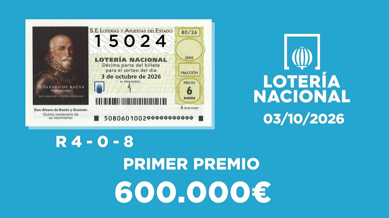 Sorteo de la Lotería Nacional del 03/10/2026 - Ver ahora