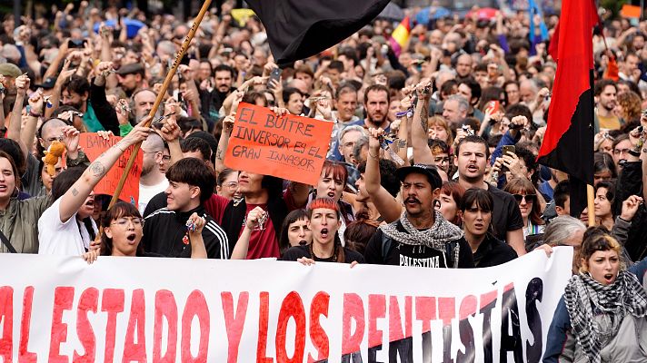 Telediario Fin de Semana - Las manifestaciones por la vivienda continúan este domingo en ciudades como Bilbao, Oviedo y Salamanca