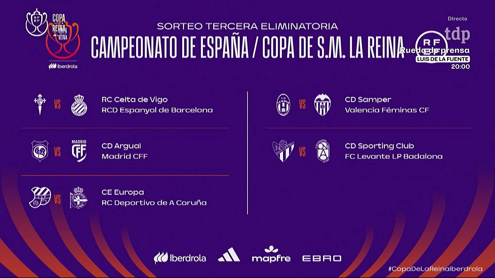 Sorteo Copa Reina