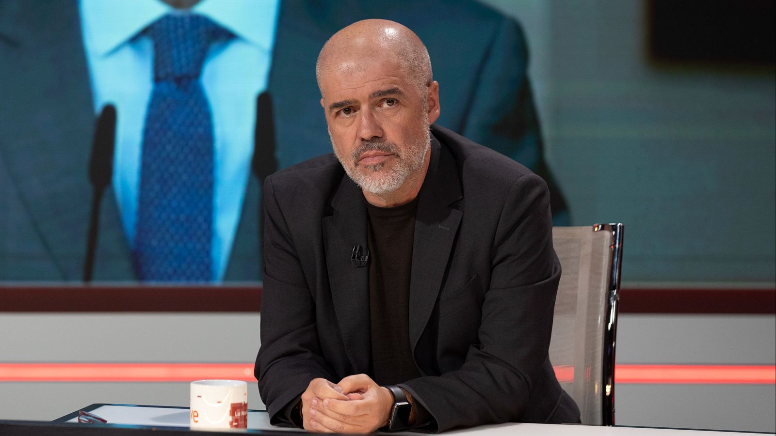 El secretario general de CCOO, Unai Sordo, durante su entrevista en La Noche en 24 Horas.