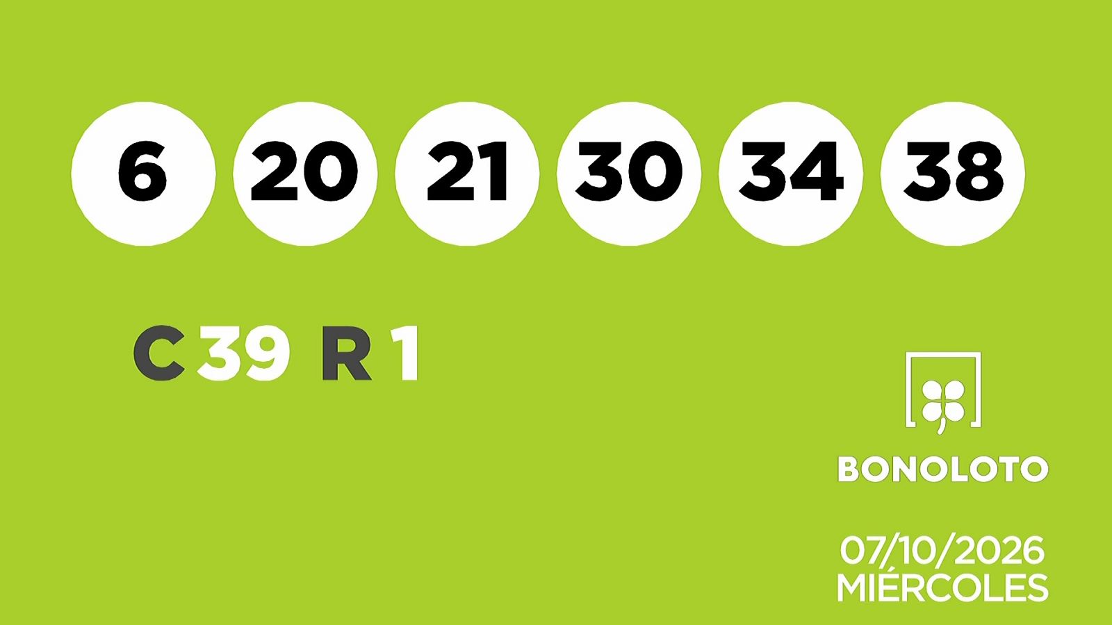 Sorteo de la Lotería Bonoloto del 07/10/2026 - Ver ahora