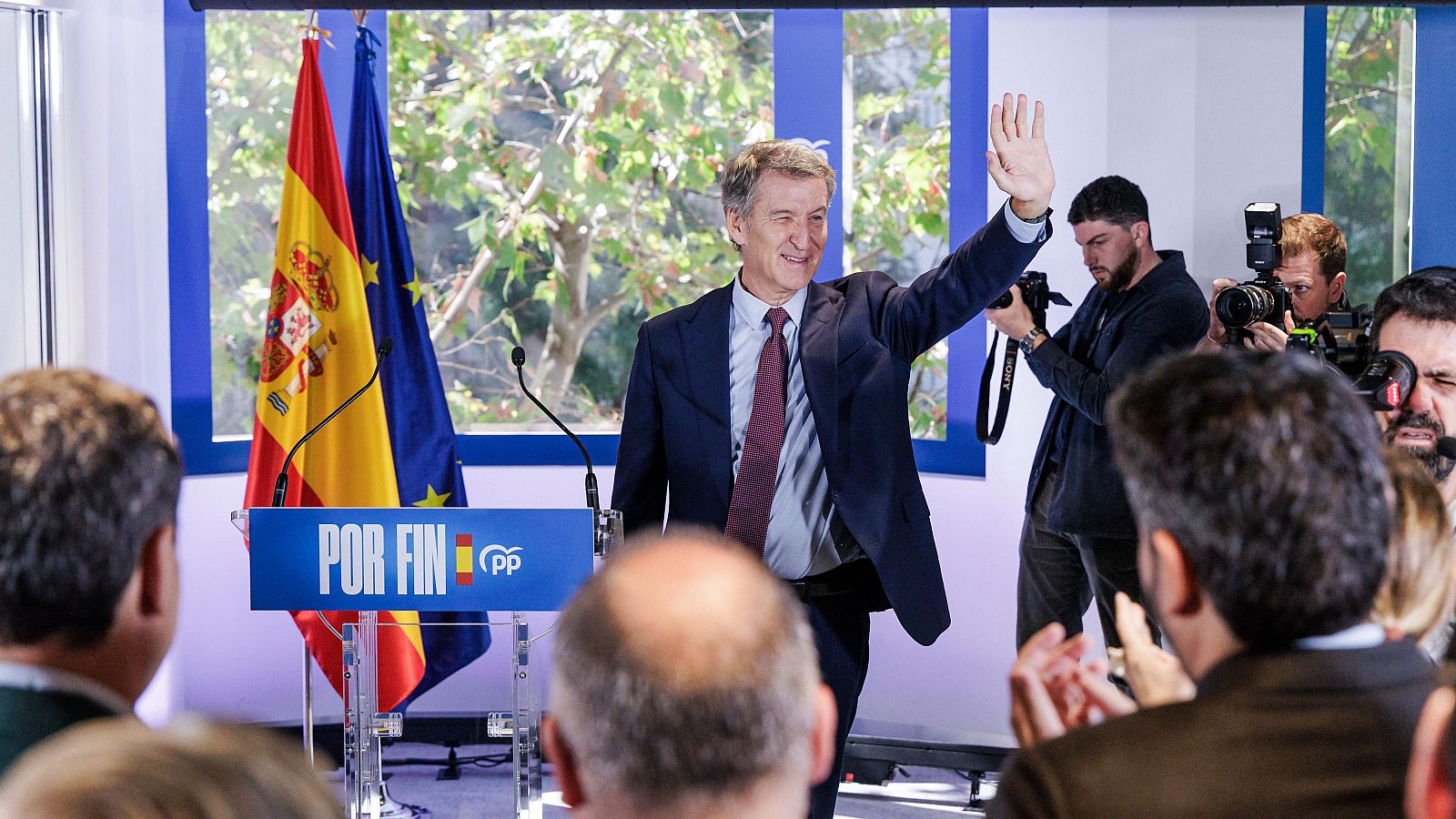 El presidente del Partido Popular, Alberto Núñez Feijóo, preside la reunión de la Junta Directiva Nacional del partido, a 8 de octubre de 2026, en Madrid (España).
