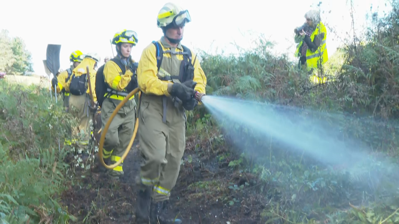 Simulacro contra los incendios forestales del Servicio de Montes de Bizkaia
