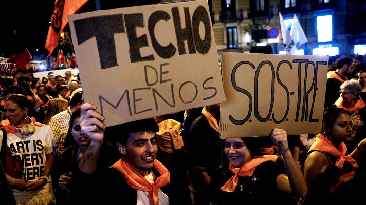 Telediario 2 - Las marchas reivindicativas por la vivienda vuelven a tomar las calles
