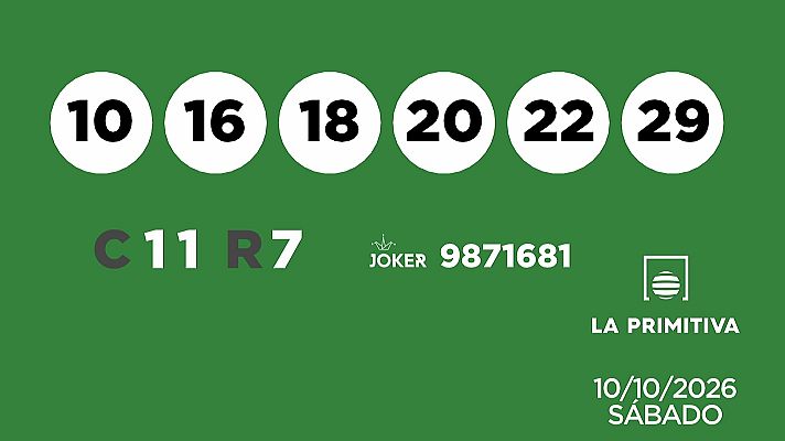 SELAE - Sorteo de la Lotería Primitiva y Joker del 10/10/2026