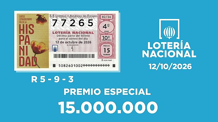 SELAE - Sorteo de la Lotería Nacional del 12/10/2026