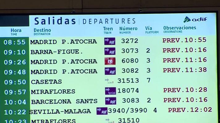 Noticias Aragón - Retrasos de hasta tres horas en la estación Delicias, por el incendio de un AVE en Ricla