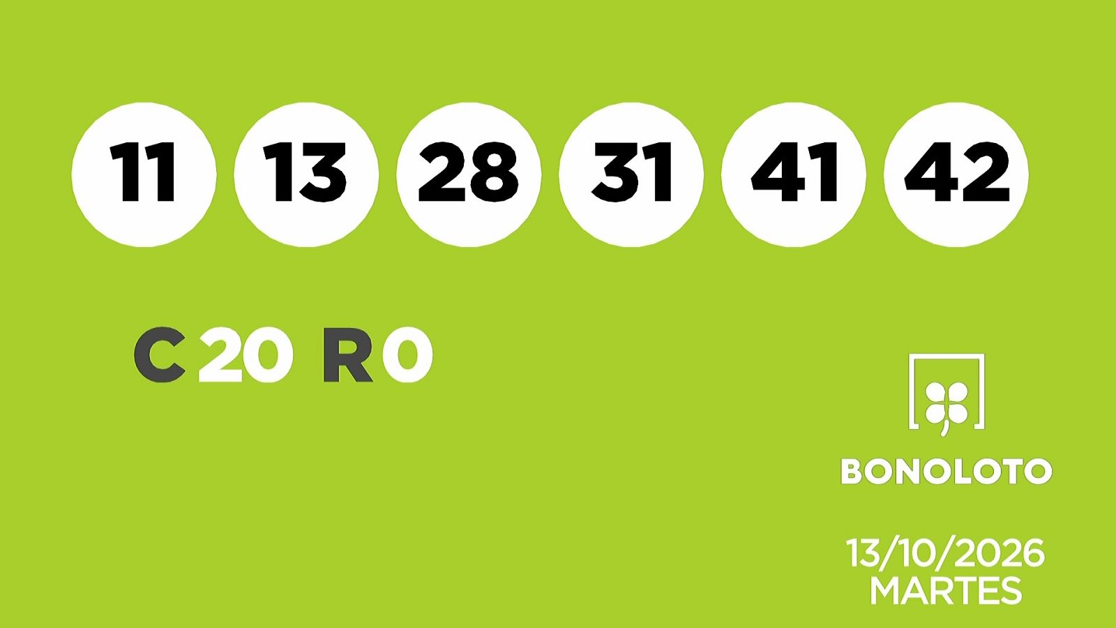 Sorteo de la Lotería Bonoloto y Euromillones del 13/10/2026 - Ver ahora