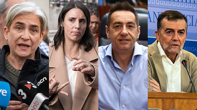 Ada Colau, Irene Montero, Antonio Maíllo y Emilio Delgado