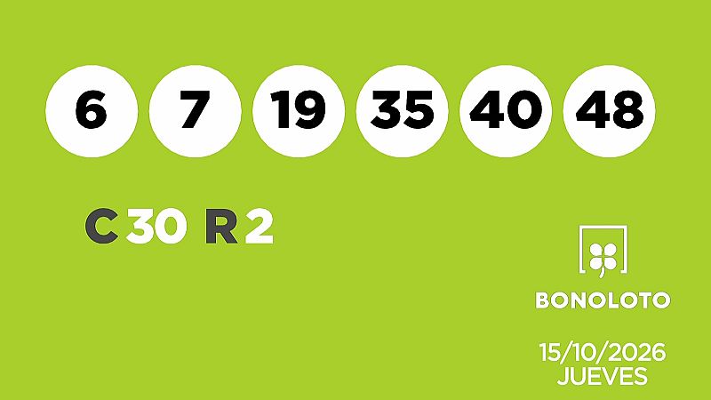 Sorteo de la Lotería Bonoloto del 15/10/2026 - Ver ahora