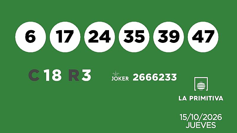 Sorteo de la Lotería Primitiva y Joker del 15/10/2026 - Ver ahora
