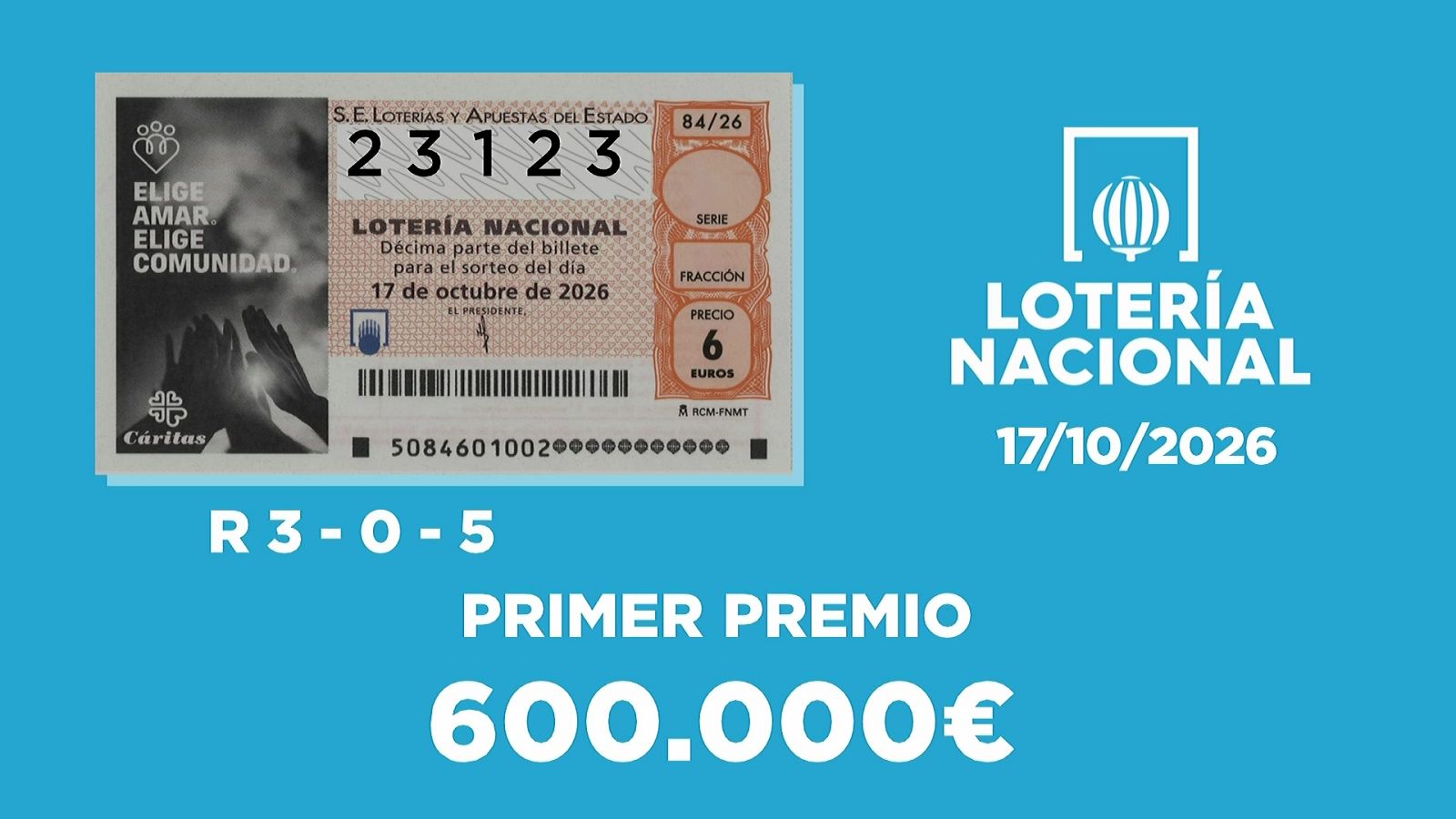 Sorteo de la Lotería Nacional del 17/10/2026 - Ver ahora