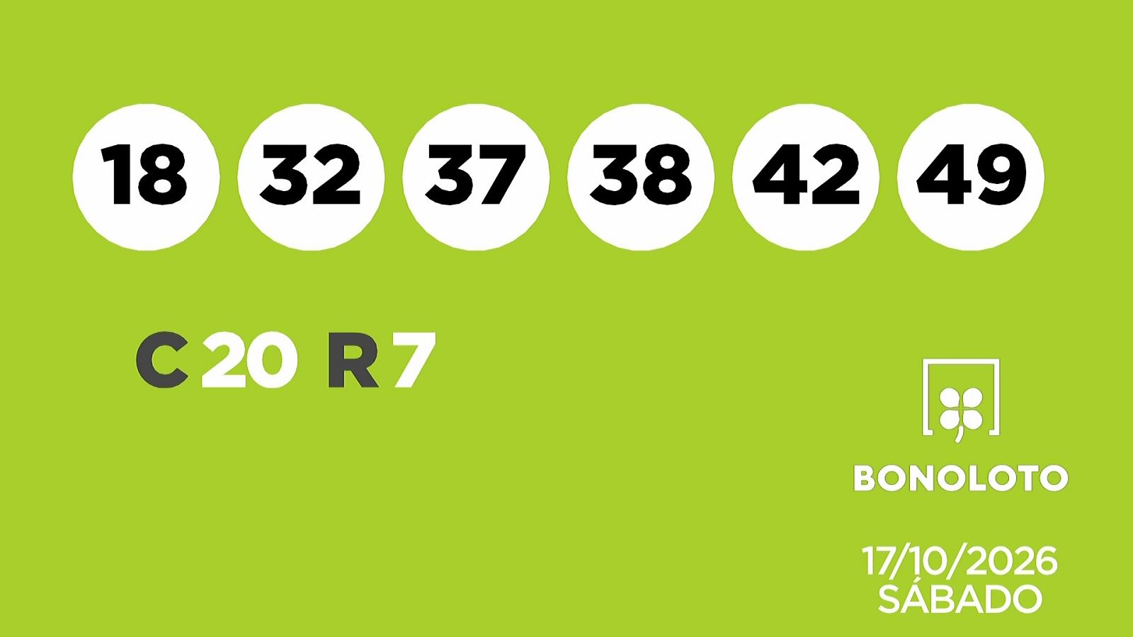 Sorteo de la Lotería Bonoloto del 17/10/2026 - Ver ahora