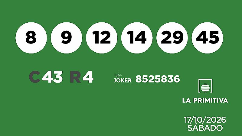 Sorteo de la Lotería Primitiva y Joker del 17/10/2026 - Ver ahora
