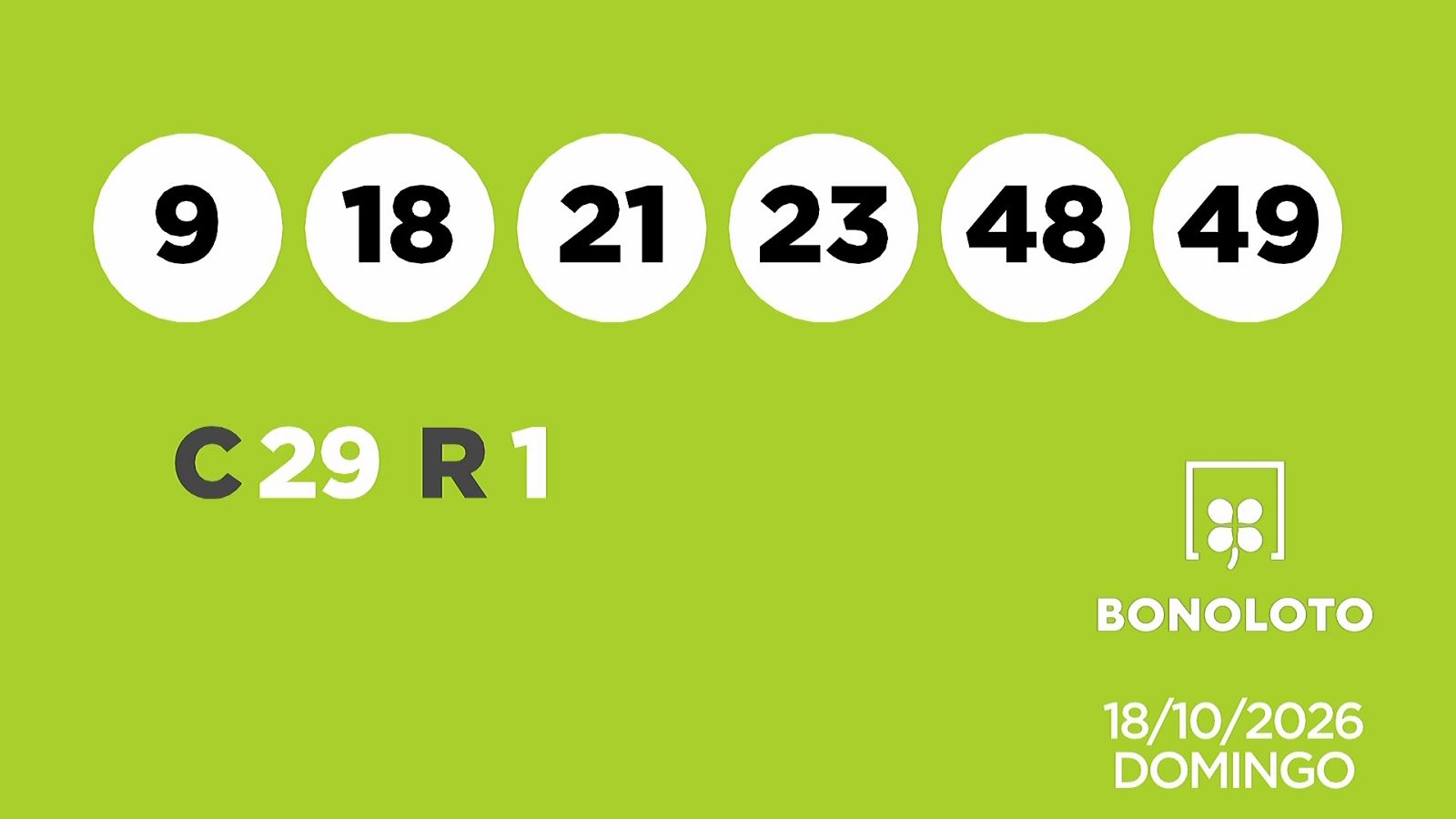 Sorteo de la Lotería Bonoloto del 18/10/2026 - Ver ahora